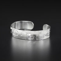 Killerwhale and Salmon - Silver Bracelet