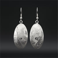 Killerwhale and Salmon - Silver Pendant and Earrings Set