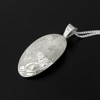 Killerwhale and Salmon - Silver Pendant and Earrings Set