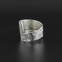 Orca and Salmon - Silver Wrap Ring