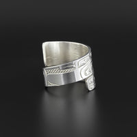 Orca and Salmon - Silver Wrap Ring