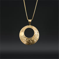 Raven and Light - 14k Gold Pendant