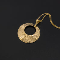 Raven and Light - 14k Gold Pendant