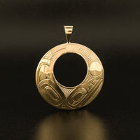 Raven and Light14k Gold Pendant