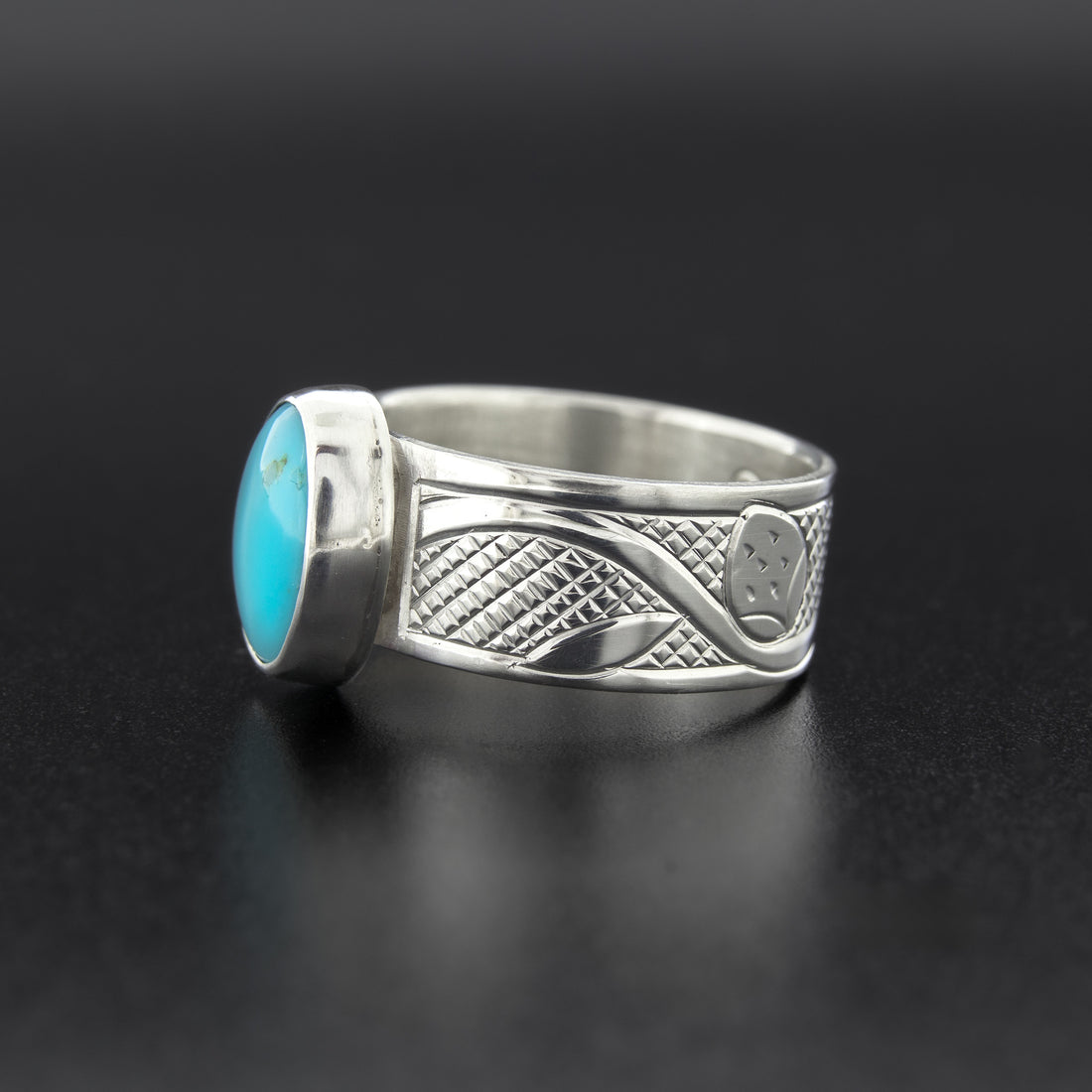 Heart Berry - Silver Ring with Turquoise