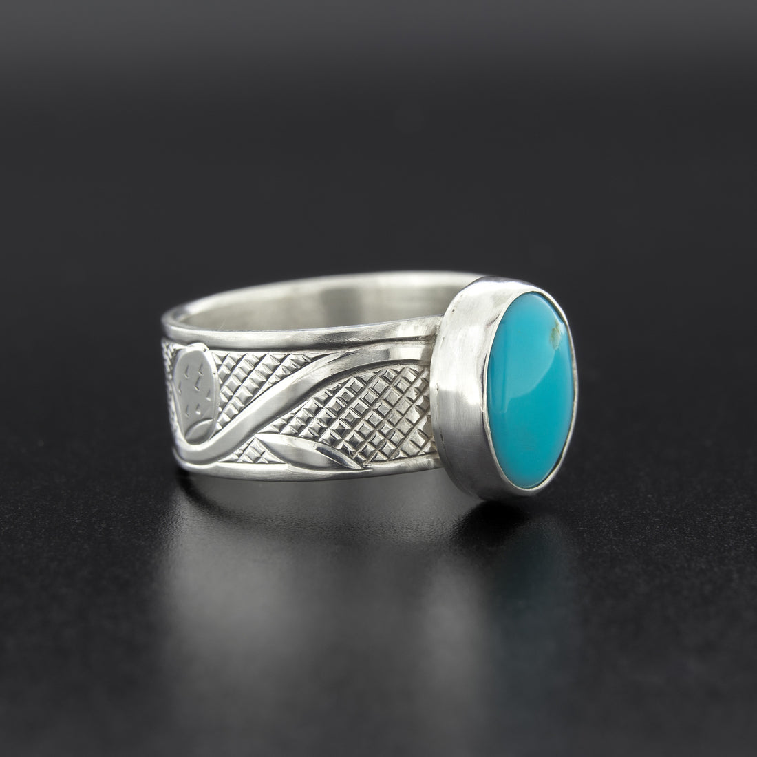 Heart Berry - Silver Ring with Turquoise
