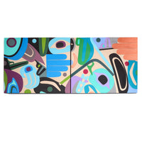 Setting Up Nicely I & II - Original Painting on Wood Panel