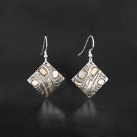 Hummingbird - Silver Pendant and Earring Set with 14k Gold