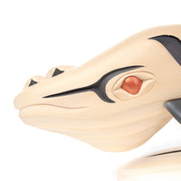 Humpback Whale - Yellow Cedar Sculpture on Stand