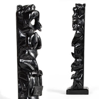 Wolf, Killerwhale, Raven, Bear - Argillite Pole