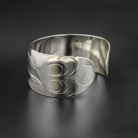 Baleen Whale and Wolf - Silver Bracelet