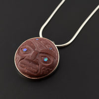 Moon - Catlinite and Silver Pendant