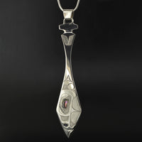 Killerwhale and Thunderbird - Silver Pendant with Abalone