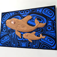 Mother and Child - Red Cedar Panel with Copper