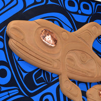 Mother and Child - Red Cedar Panel with Copper