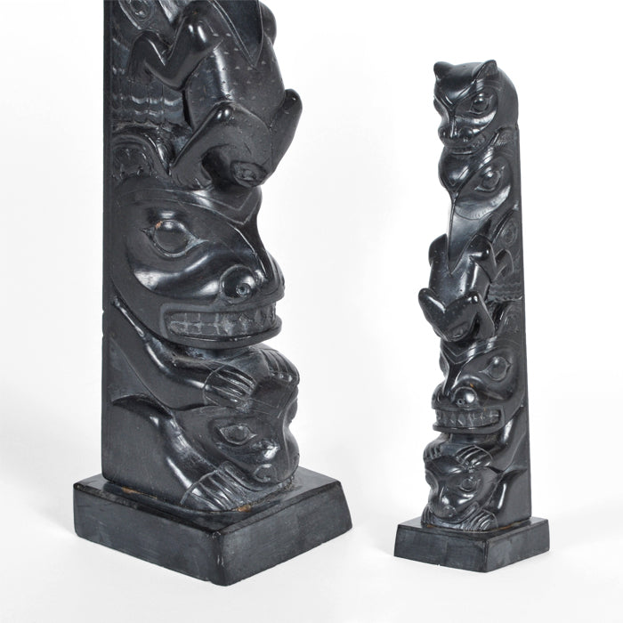 Bear, Raven, Frog, Bear - Argillite Pole
