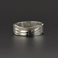 Wolf - Silver Ring with 14k Gold