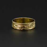 Eagle and Salmon - 14k Gold Ring