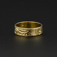 Eagle and Salmon - 14k Gold Ring