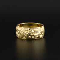 Whale and Salmon - 14k Gold Ring