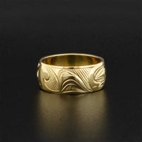 Whale and Salmon - 14k Gold Ring