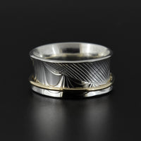 Hummingbird - Silver Ring with 14k Gold
