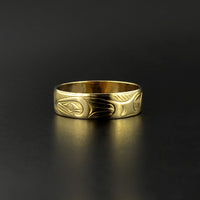 Whale and Salmon - 14k Gold Ring