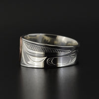 Ravens - Silver Ring with 14k Rose Gold