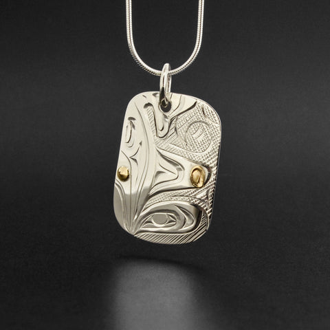 Killerwhale - Silver Pendant with 14k Gold