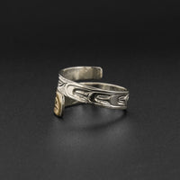 Raven - Silver Wrap Ring with 14k Gold
