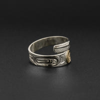 Raven - Silver Wrap Ring with 14k Gold