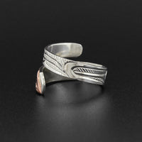 Raven - Silver Wrap Ring with 14k Rose Gold