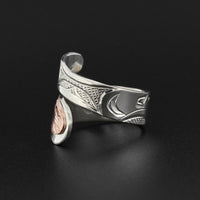 Hummingbird - Silver Wrap Ring with 14k Rose Gold