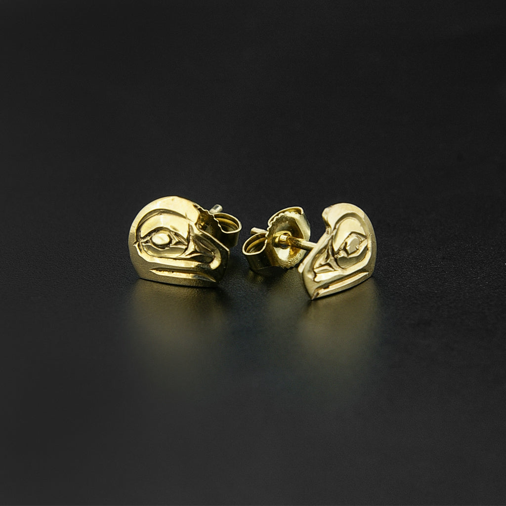 Raven - 14k Gold Stud Earrings