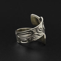 Wolf - Silver Ring with Onyx