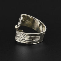 Wolf - Silver Ring with Onyx