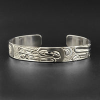 Wolf and Moon - Silver Bracelet