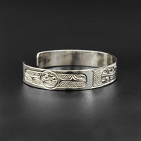 Wolf and Moon - Silver Bracelet
