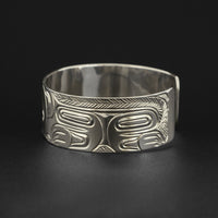 Wolf and Moon - Silver Bracelet