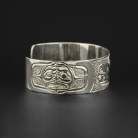 Wolf and Moon - Silver Bracelet