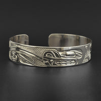 Bear and Salmon - Silver Bracelet