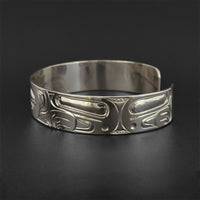 Bear and Salmon - Silver Bracelet