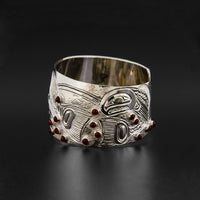 Spawning Salmon - Silver Bracelet with Carnelian