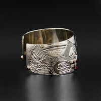 Spawning Salmon - Silver Bracelet with Carnelian