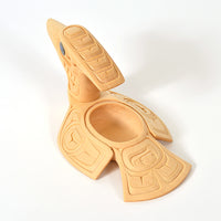 Loon Feast Dish - Yellow Cedar Sculpture with Abalone