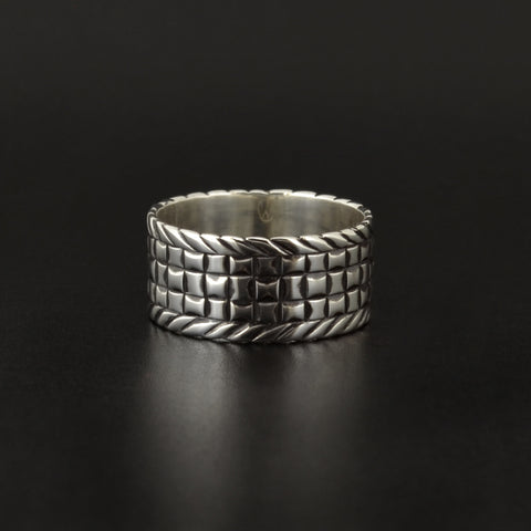 Basket Weaving - Silver Ring
