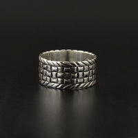 Basket Weaving - Silver Ring
