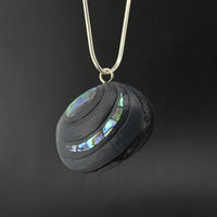 First Men - Argillite Pendant with Abalone Inlays