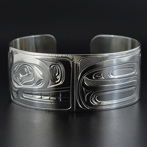 Whale and Salmon - Silver Bracelet