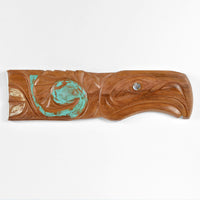 When the Raven Catches the Wolf's Tail - Red Cedar Panel